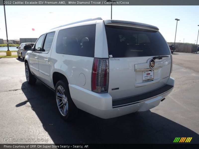 White Diamond Tricoat / Cashmere/Cocoa 2012 Cadillac Escalade ESV Premium AWD