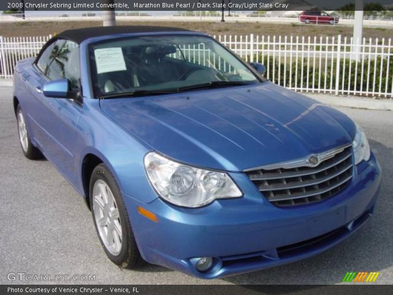 Marathon Blue Pearl / Dark Slate Gray/Light Slate Gray 2008 Chrysler Sebring Limited Convertible