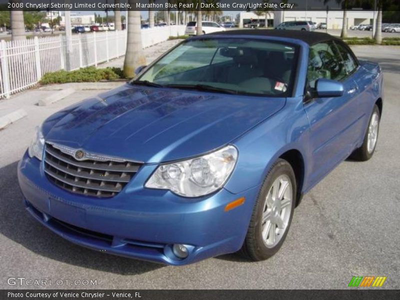 Marathon Blue Pearl / Dark Slate Gray/Light Slate Gray 2008 Chrysler Sebring Limited Convertible