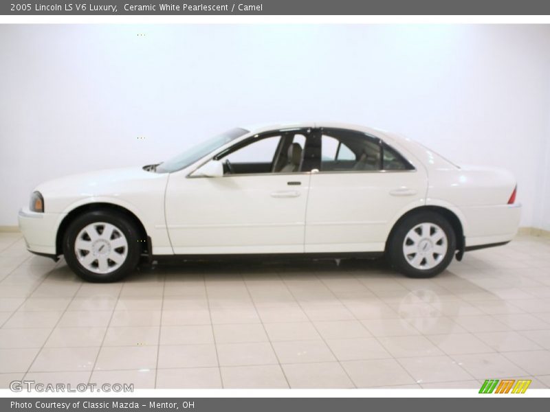 Ceramic White Pearlescent / Camel 2005 Lincoln LS V6 Luxury