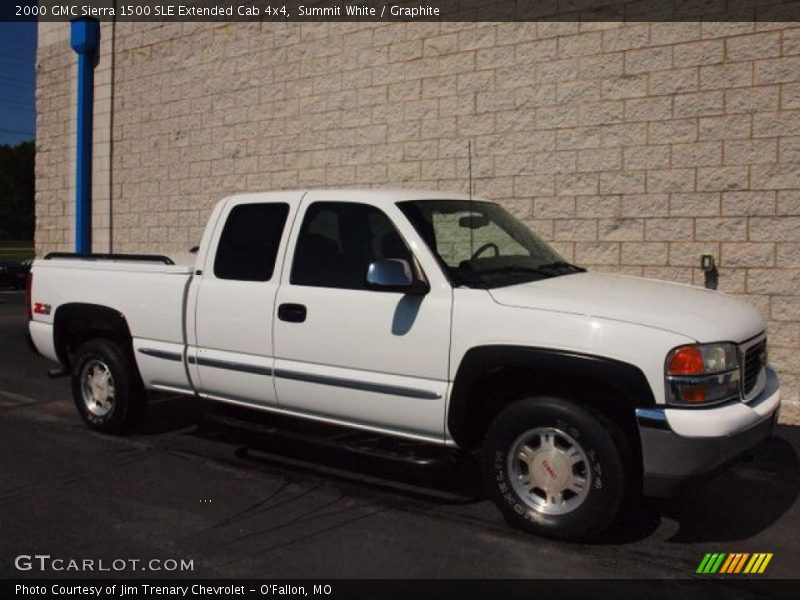 Summit White / Graphite 2000 GMC Sierra 1500 SLE Extended Cab 4x4