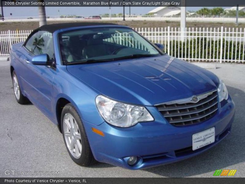 Marathon Blue Pearl / Dark Slate Gray/Light Slate Gray 2008 Chrysler Sebring Limited Convertible