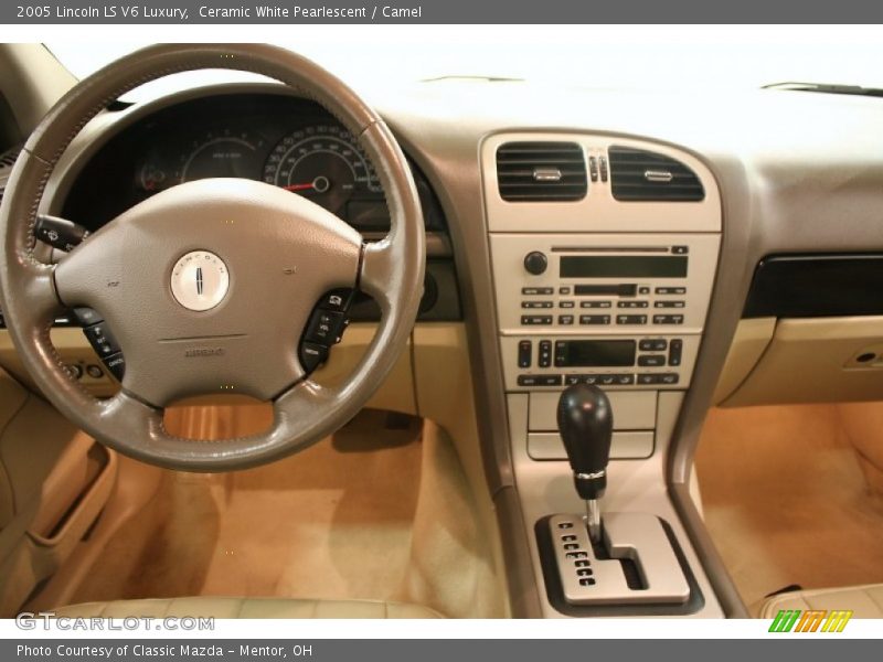 Ceramic White Pearlescent / Camel 2005 Lincoln LS V6 Luxury