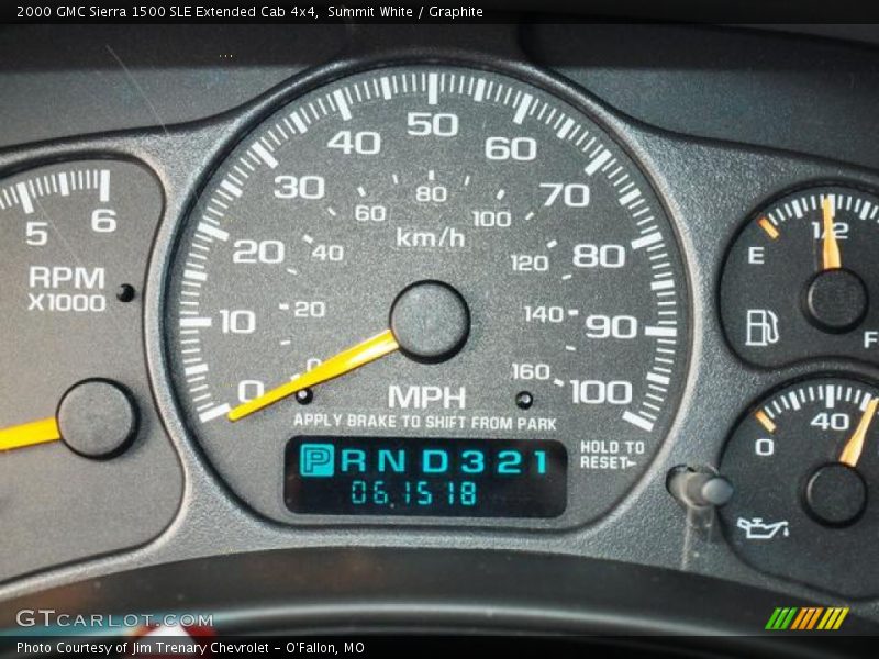 Summit White / Graphite 2000 GMC Sierra 1500 SLE Extended Cab 4x4