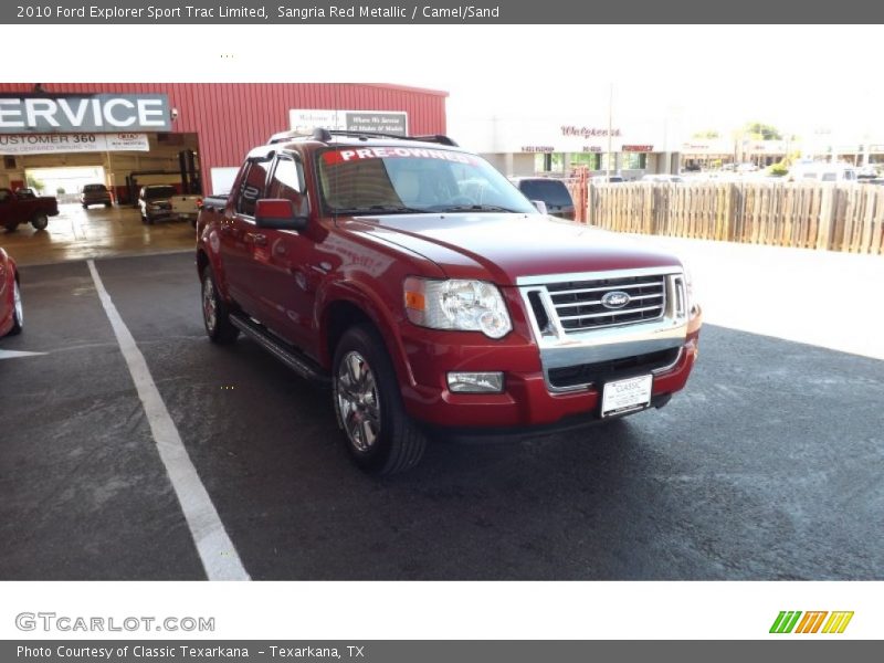 Sangria Red Metallic / Camel/Sand 2010 Ford Explorer Sport Trac Limited