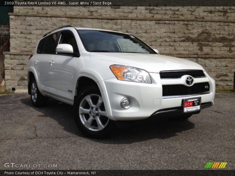 Super White / Sand Beige 2009 Toyota RAV4 Limited V6 4WD