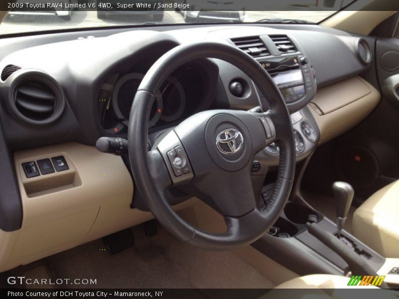 Super White / Sand Beige 2009 Toyota RAV4 Limited V6 4WD