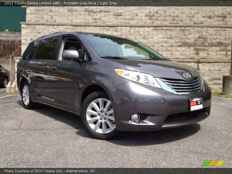 Predawn Gray Mica / Light Gray 2012 Toyota Sienna Limited AWD