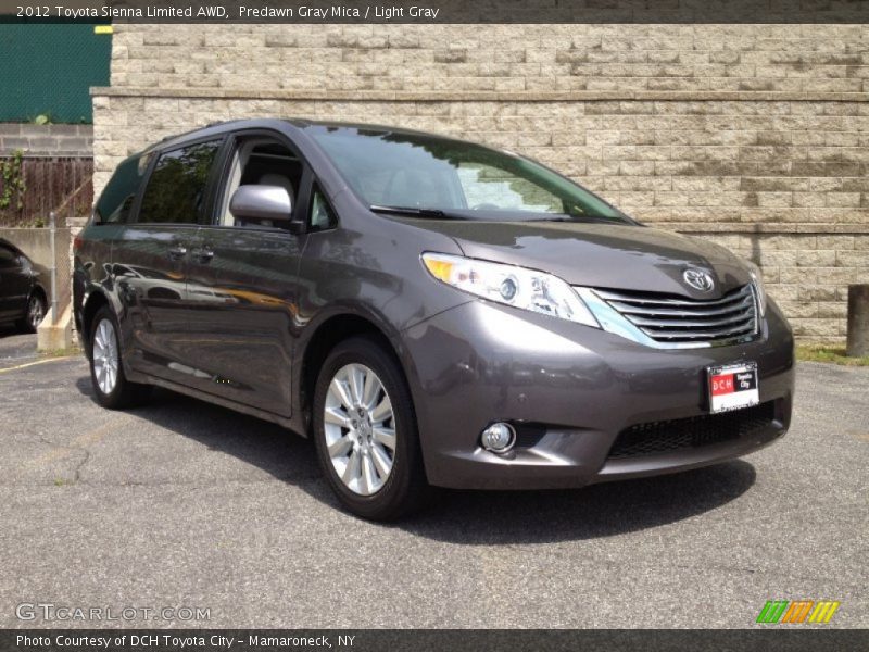 Predawn Gray Mica / Light Gray 2012 Toyota Sienna Limited AWD
