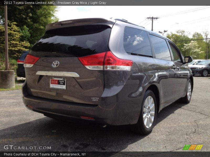 Predawn Gray Mica / Light Gray 2012 Toyota Sienna Limited AWD