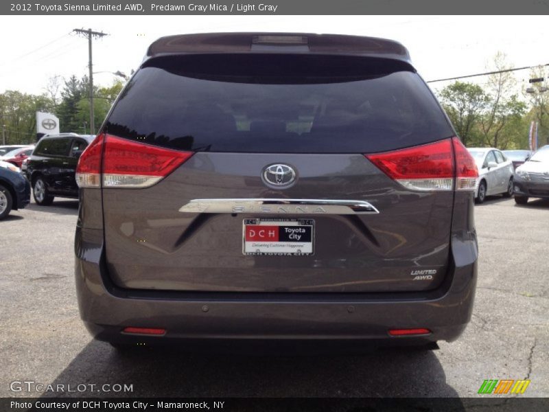 Predawn Gray Mica / Light Gray 2012 Toyota Sienna Limited AWD