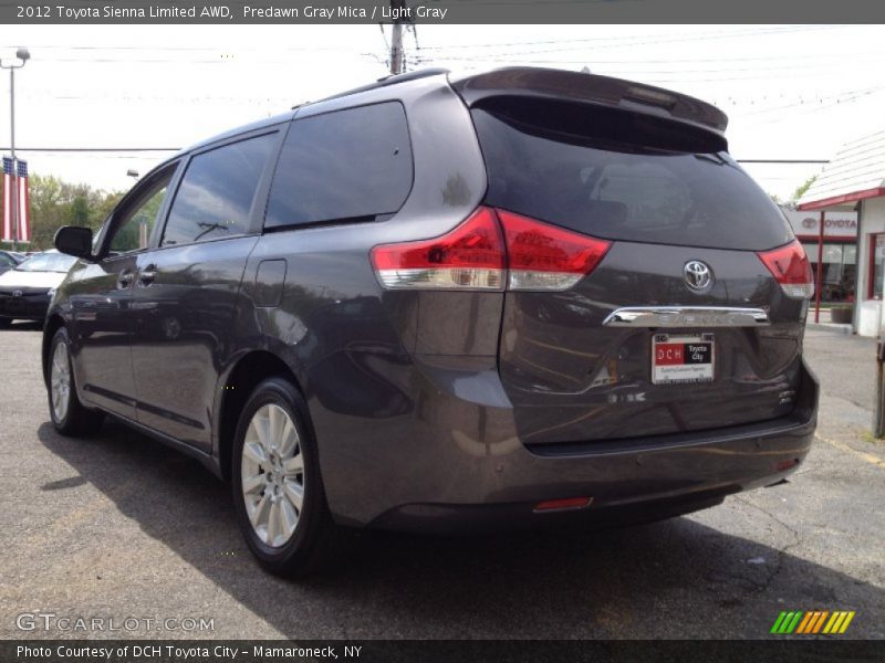 Predawn Gray Mica / Light Gray 2012 Toyota Sienna Limited AWD