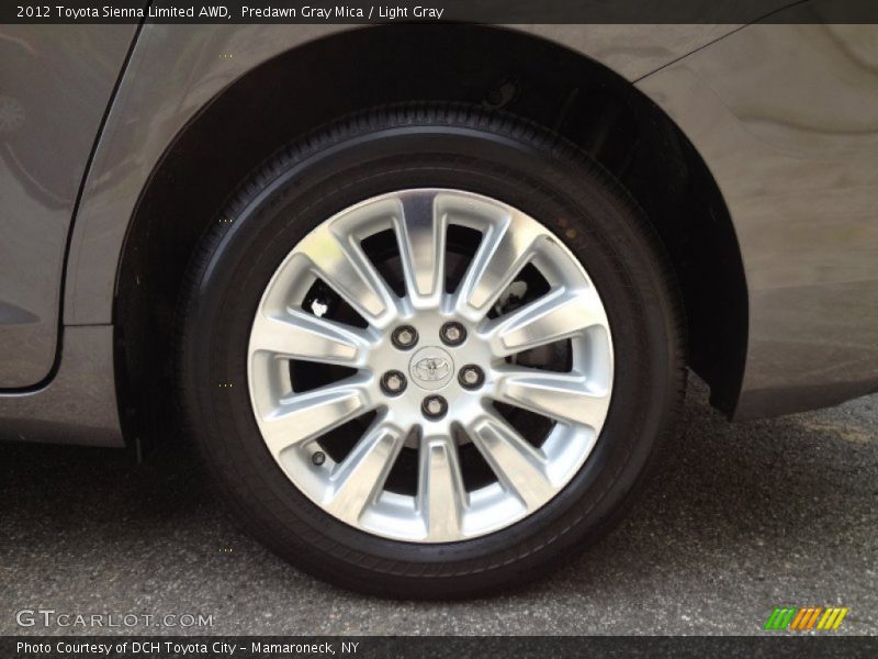 Predawn Gray Mica / Light Gray 2012 Toyota Sienna Limited AWD