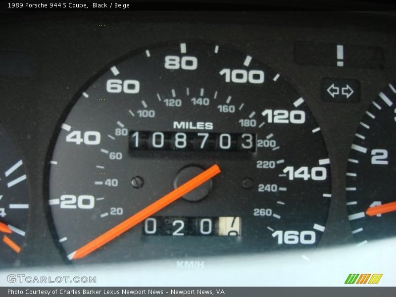 Black / Beige 1989 Porsche 944 S Coupe