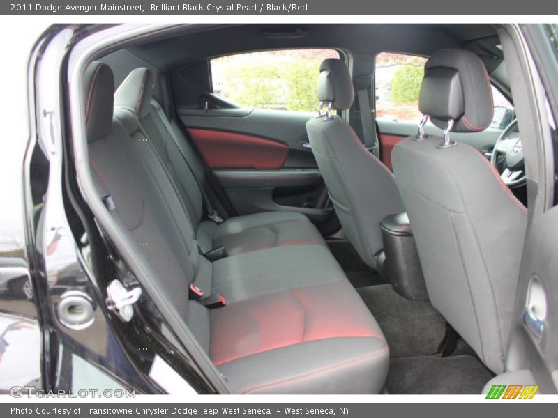 Brilliant Black Crystal Pearl / Black/Red 2011 Dodge Avenger Mainstreet