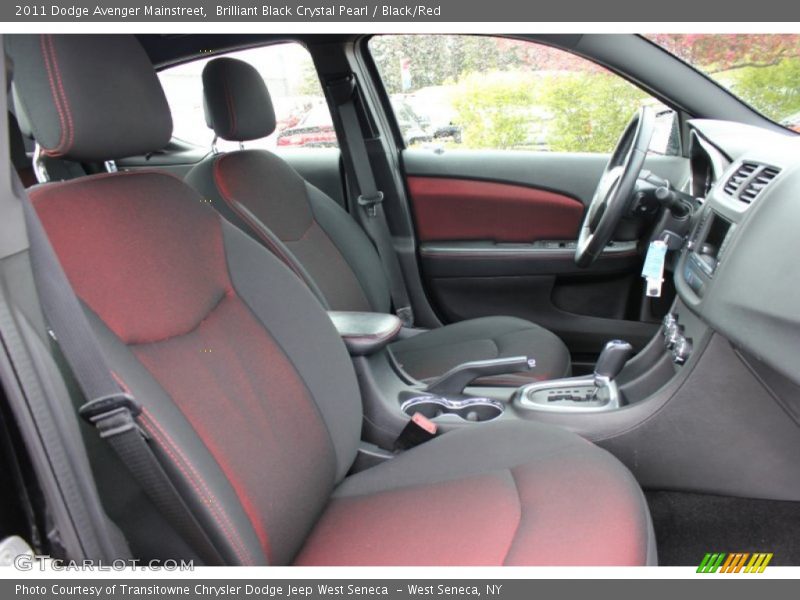 Brilliant Black Crystal Pearl / Black/Red 2011 Dodge Avenger Mainstreet