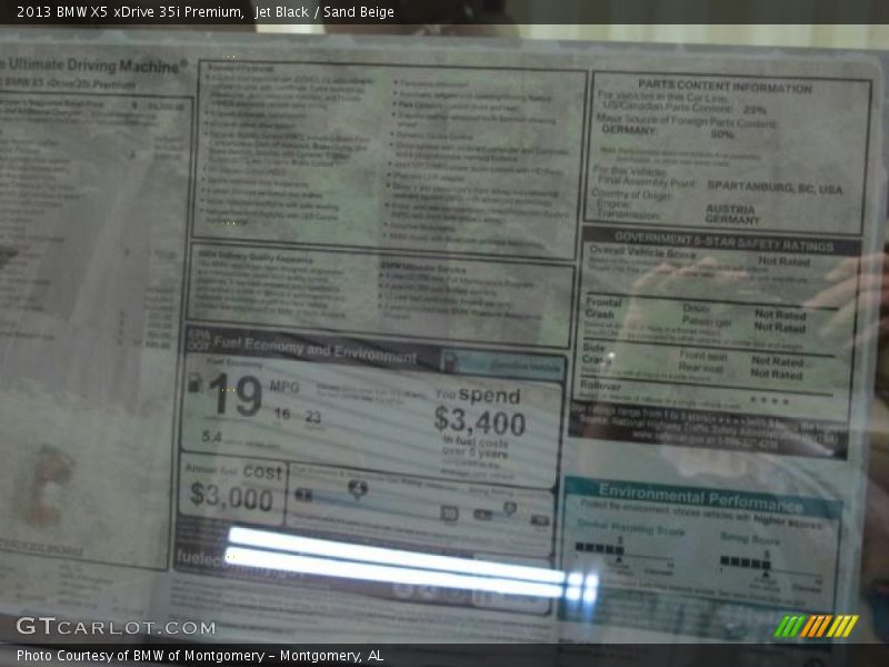 Jet Black / Sand Beige 2013 BMW X5 xDrive 35i Premium