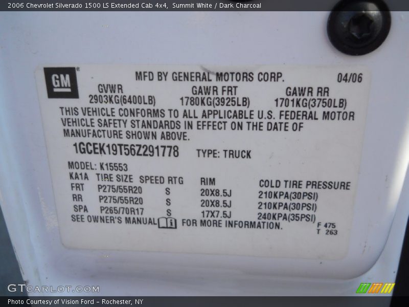 Summit White / Dark Charcoal 2006 Chevrolet Silverado 1500 LS Extended Cab 4x4