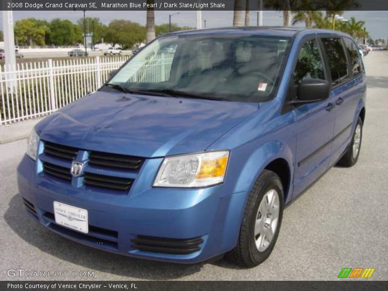 Marathon Blue Pearl / Dark Slate/Light Shale 2008 Dodge Grand Caravan SE