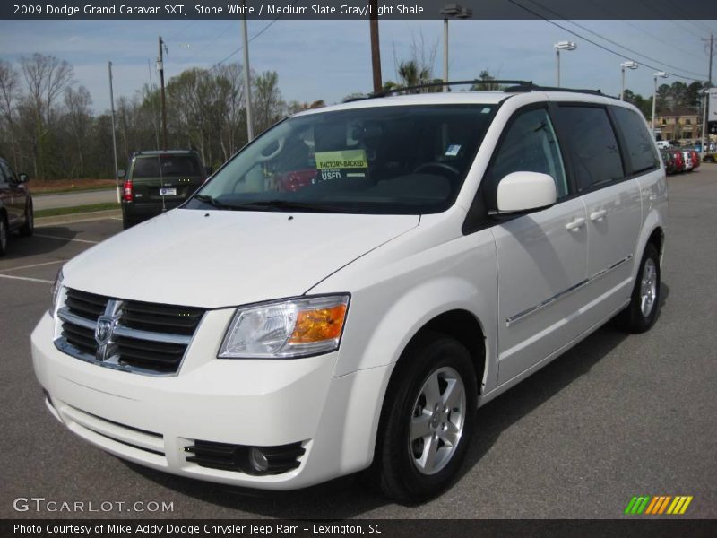 Stone White / Medium Slate Gray/Light Shale 2009 Dodge Grand Caravan SXT