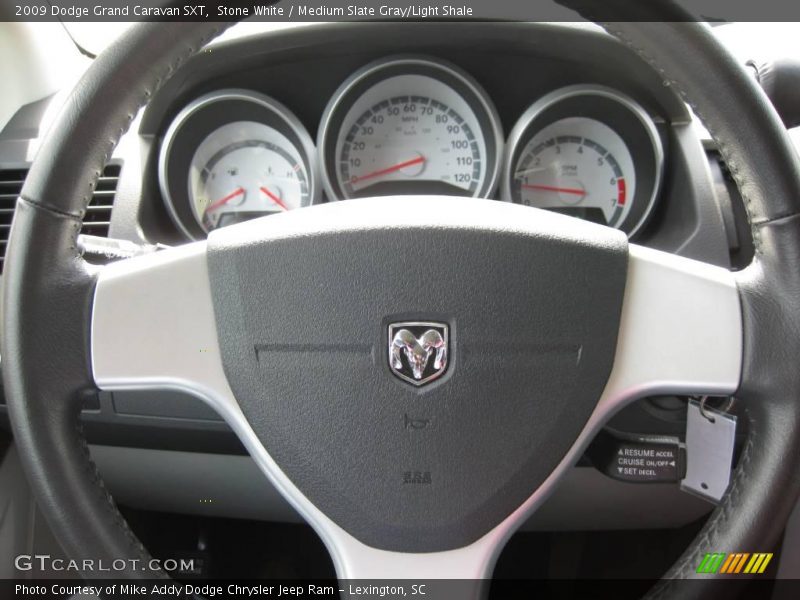 Stone White / Medium Slate Gray/Light Shale 2009 Dodge Grand Caravan SXT