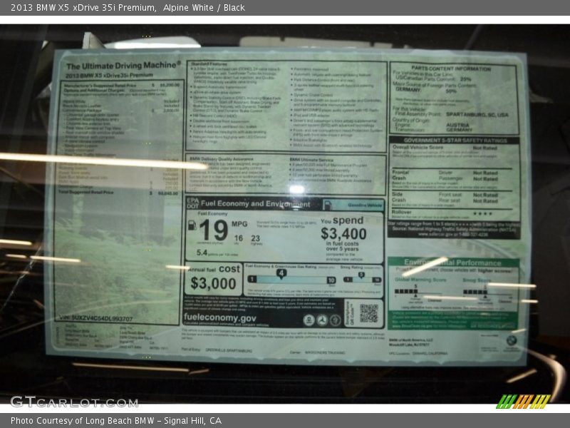 Alpine White / Black 2013 BMW X5 xDrive 35i Premium