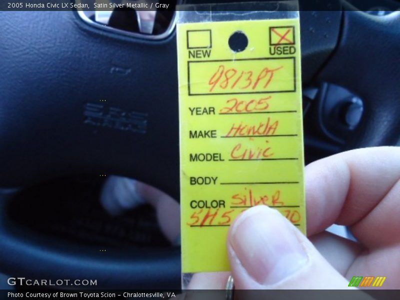 Satin Silver Metallic / Gray 2005 Honda Civic LX Sedan