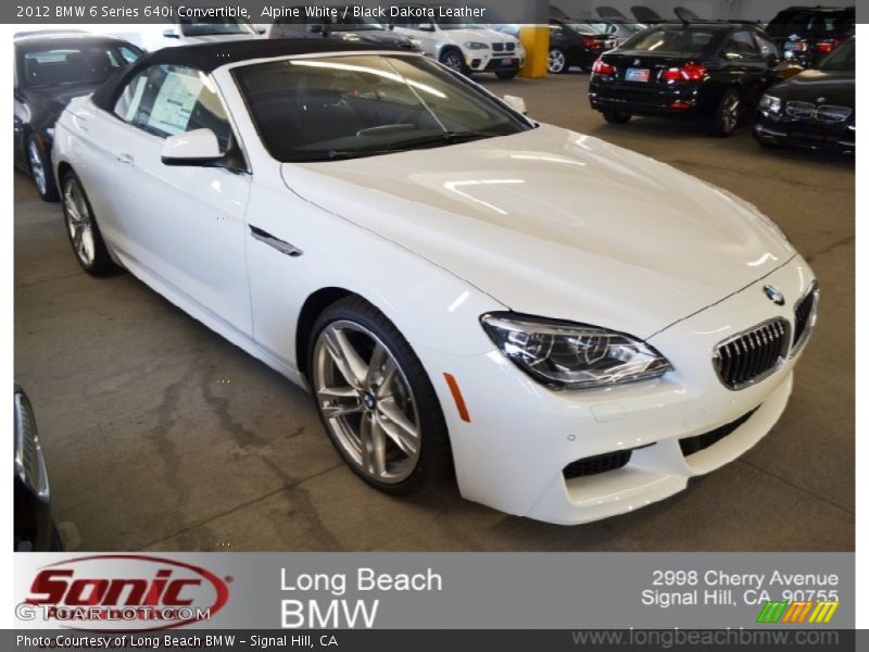 Alpine White / Black Dakota Leather 2012 BMW 6 Series 640i Convertible