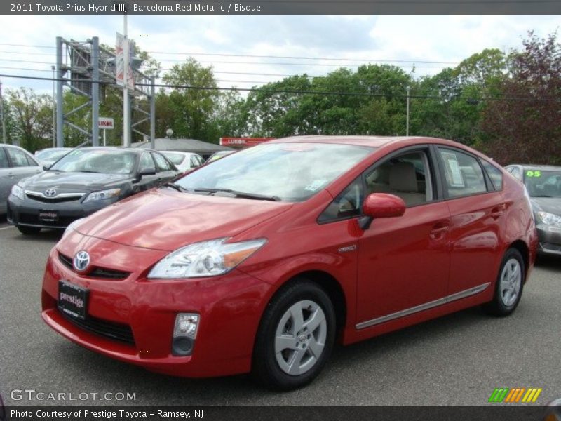 Barcelona Red Metallic / Bisque 2011 Toyota Prius Hybrid III
