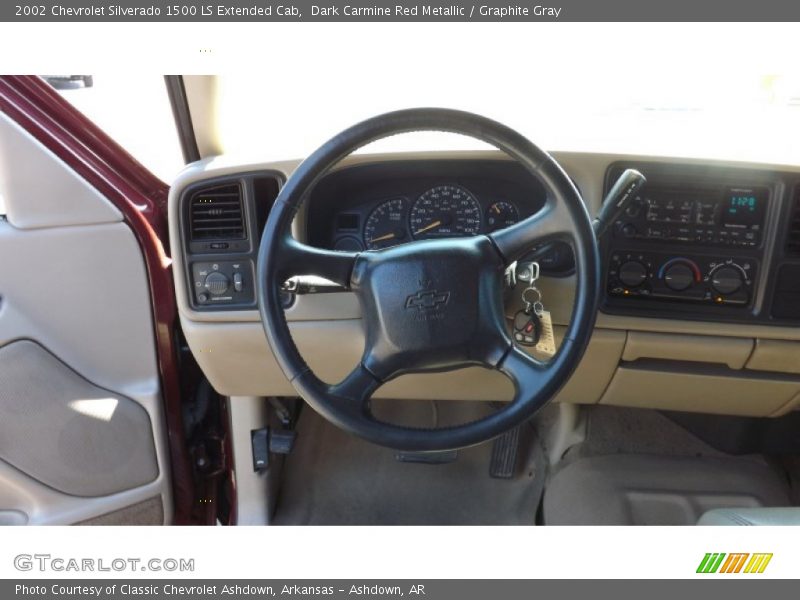 Dark Carmine Red Metallic / Graphite Gray 2002 Chevrolet Silverado 1500 LS Extended Cab