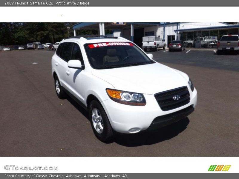 Arctic White / Beige 2007 Hyundai Santa Fe GLS