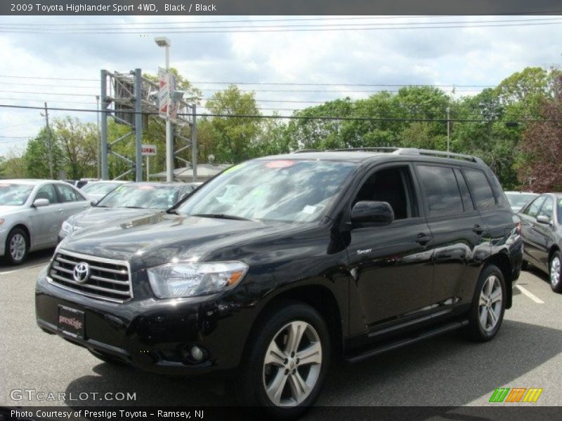 Black / Black 2009 Toyota Highlander Sport 4WD