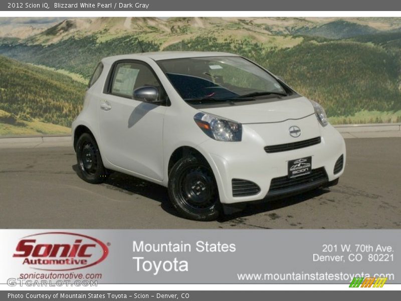 Blizzard White Pearl / Dark Gray 2012 Scion iQ