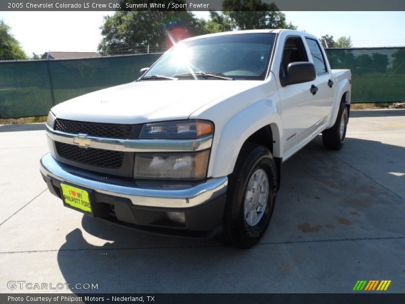 Summit White / Sport Pewter 2005 Chevrolet Colorado LS Crew Cab