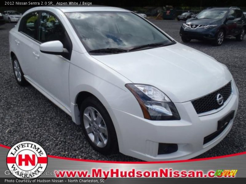 Aspen White / Beige 2012 Nissan Sentra 2.0 SR