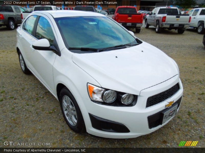 Summit White / Dark Pewter/Dark Titanium 2012 Chevrolet Sonic LT Sedan