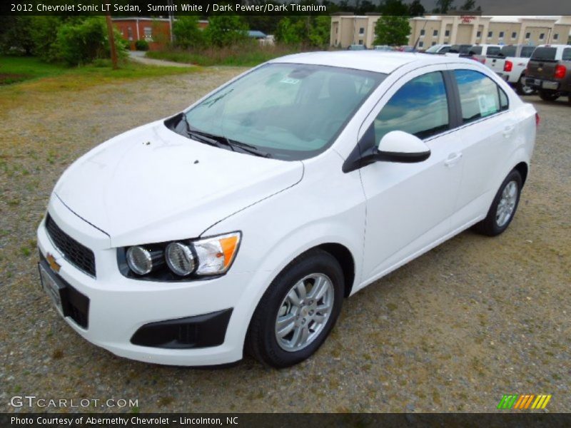 Summit White / Dark Pewter/Dark Titanium 2012 Chevrolet Sonic LT Sedan