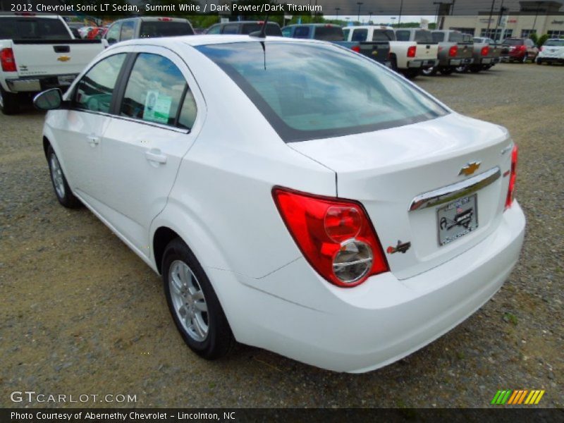 Summit White / Dark Pewter/Dark Titanium 2012 Chevrolet Sonic LT Sedan