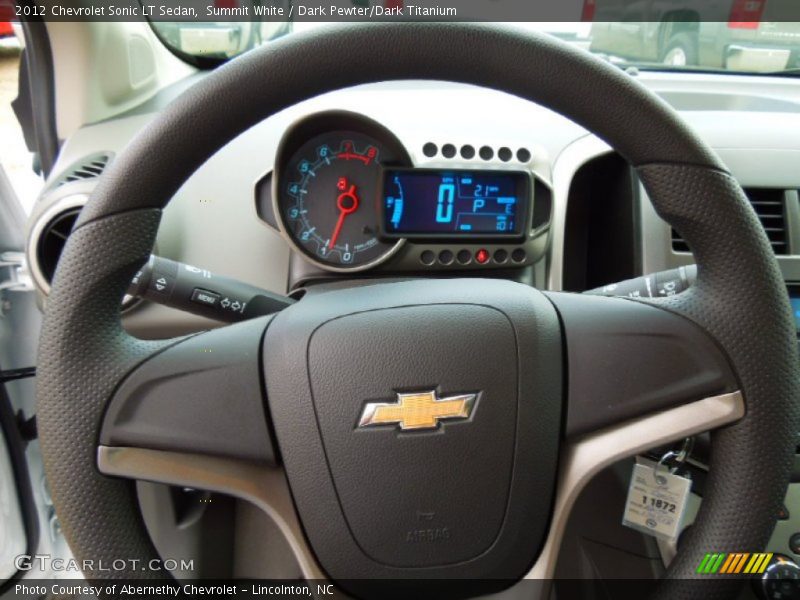 Summit White / Dark Pewter/Dark Titanium 2012 Chevrolet Sonic LT Sedan