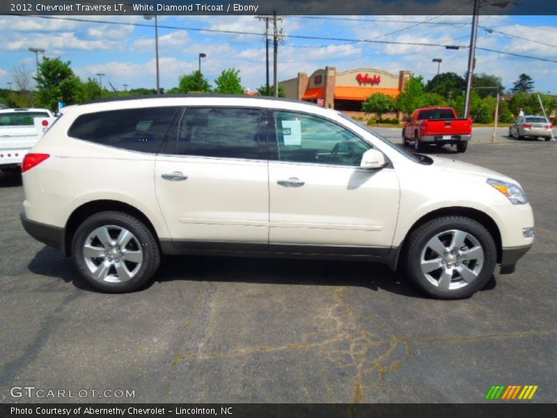 White Diamond Tricoat / Ebony 2012 Chevrolet Traverse LT