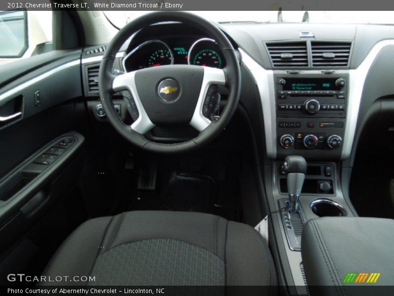 White Diamond Tricoat / Ebony 2012 Chevrolet Traverse LT