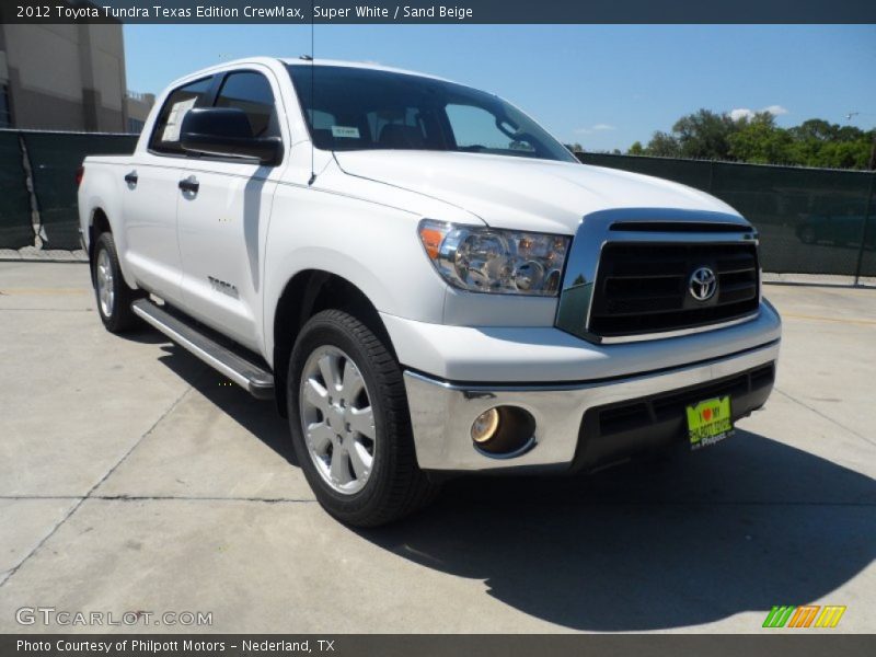 Super White / Sand Beige 2012 Toyota Tundra Texas Edition CrewMax