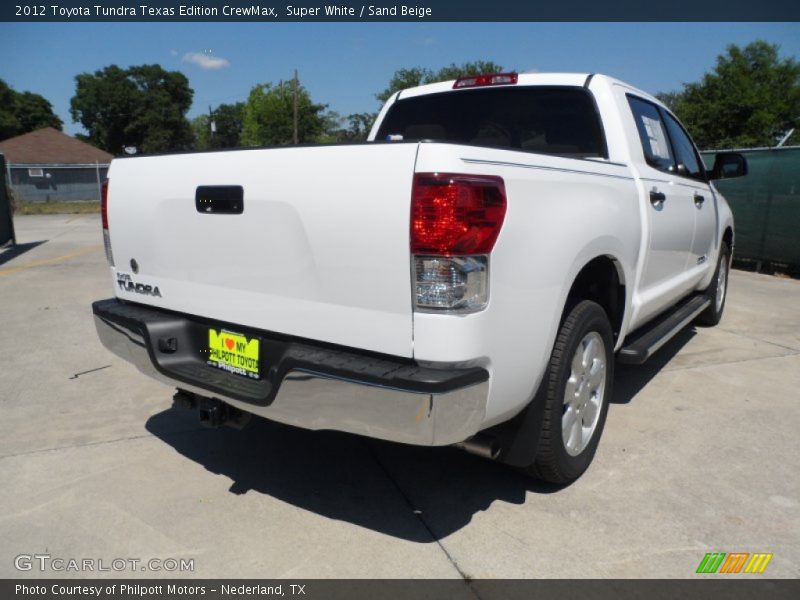 Super White / Sand Beige 2012 Toyota Tundra Texas Edition CrewMax