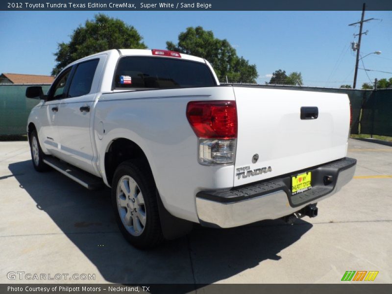Super White / Sand Beige 2012 Toyota Tundra Texas Edition CrewMax