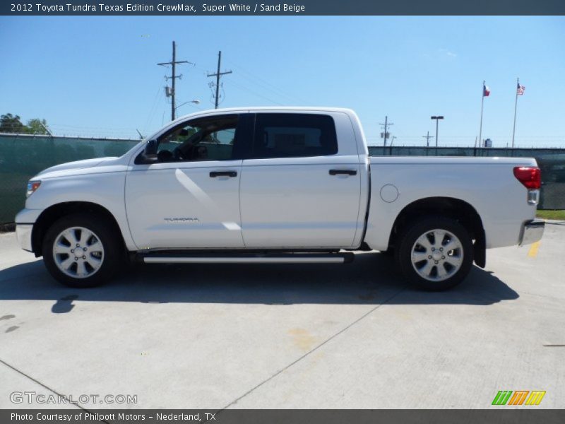 Super White / Sand Beige 2012 Toyota Tundra Texas Edition CrewMax
