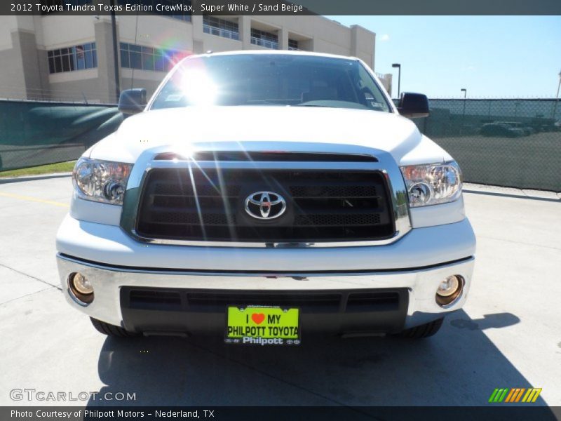 Super White / Sand Beige 2012 Toyota Tundra Texas Edition CrewMax