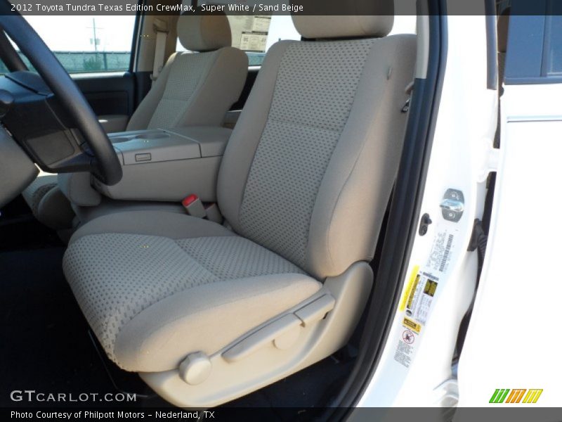 Super White / Sand Beige 2012 Toyota Tundra Texas Edition CrewMax