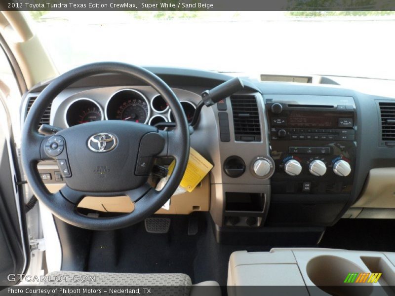Super White / Sand Beige 2012 Toyota Tundra Texas Edition CrewMax