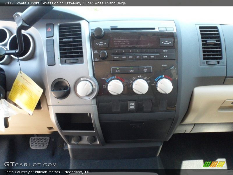 Super White / Sand Beige 2012 Toyota Tundra Texas Edition CrewMax