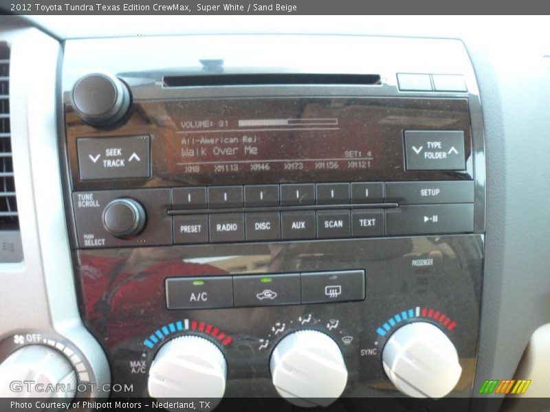 Super White / Sand Beige 2012 Toyota Tundra Texas Edition CrewMax